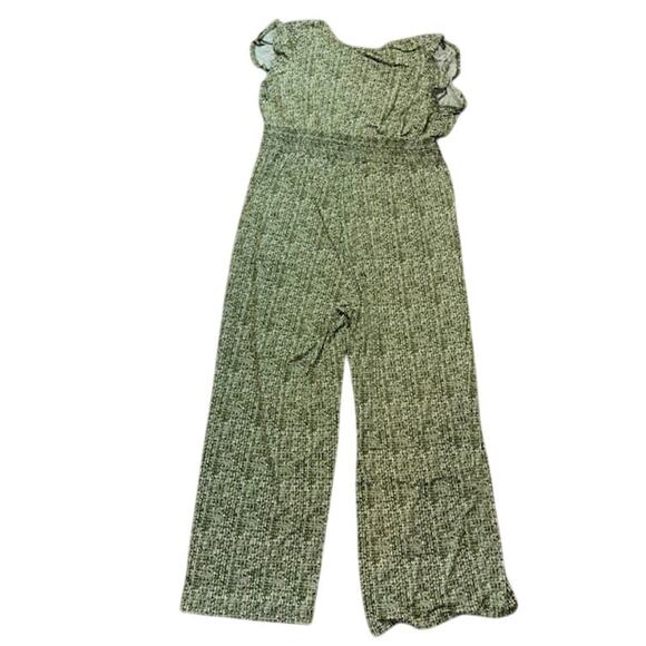 Gilli Jordan Knit Green and White Pockets V Neck Flutter Jumpsuit Sz 2X NWT - Picture 12 of 12
